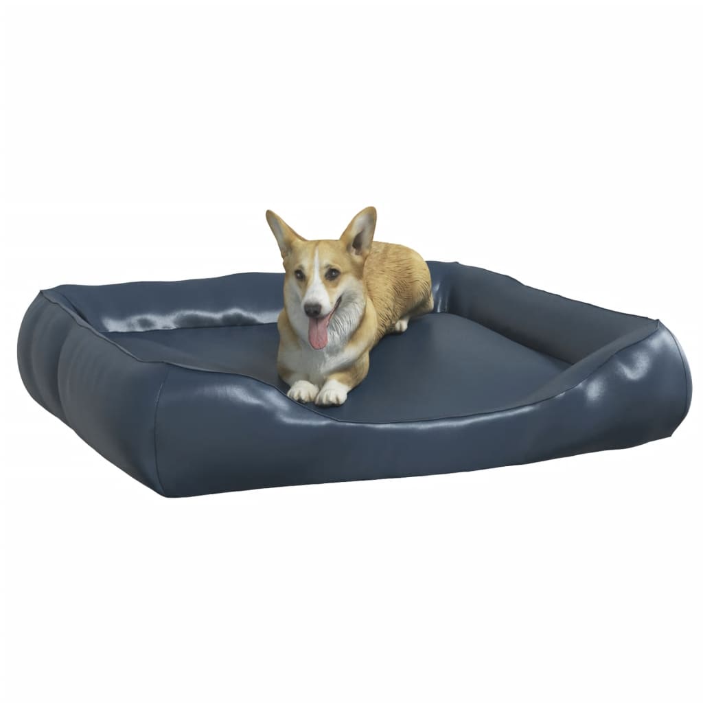 Vidaxl Dog Basket 105x80x25 cm en cuir artificiel bleu foncé