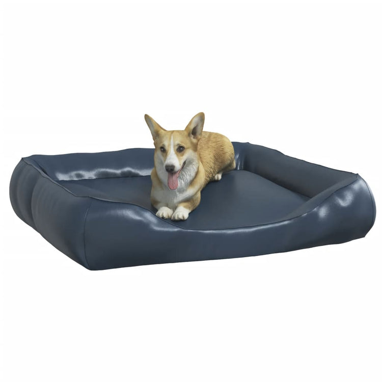 Vidaxl Dog Basket 105x80x25 cm en cuir artificiel bleu foncé
