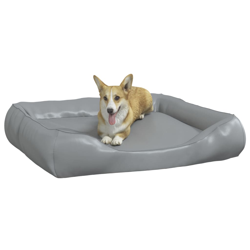 Vidaxl Dog Basket 80x68x23 cm Gris clair en cuir artificiel