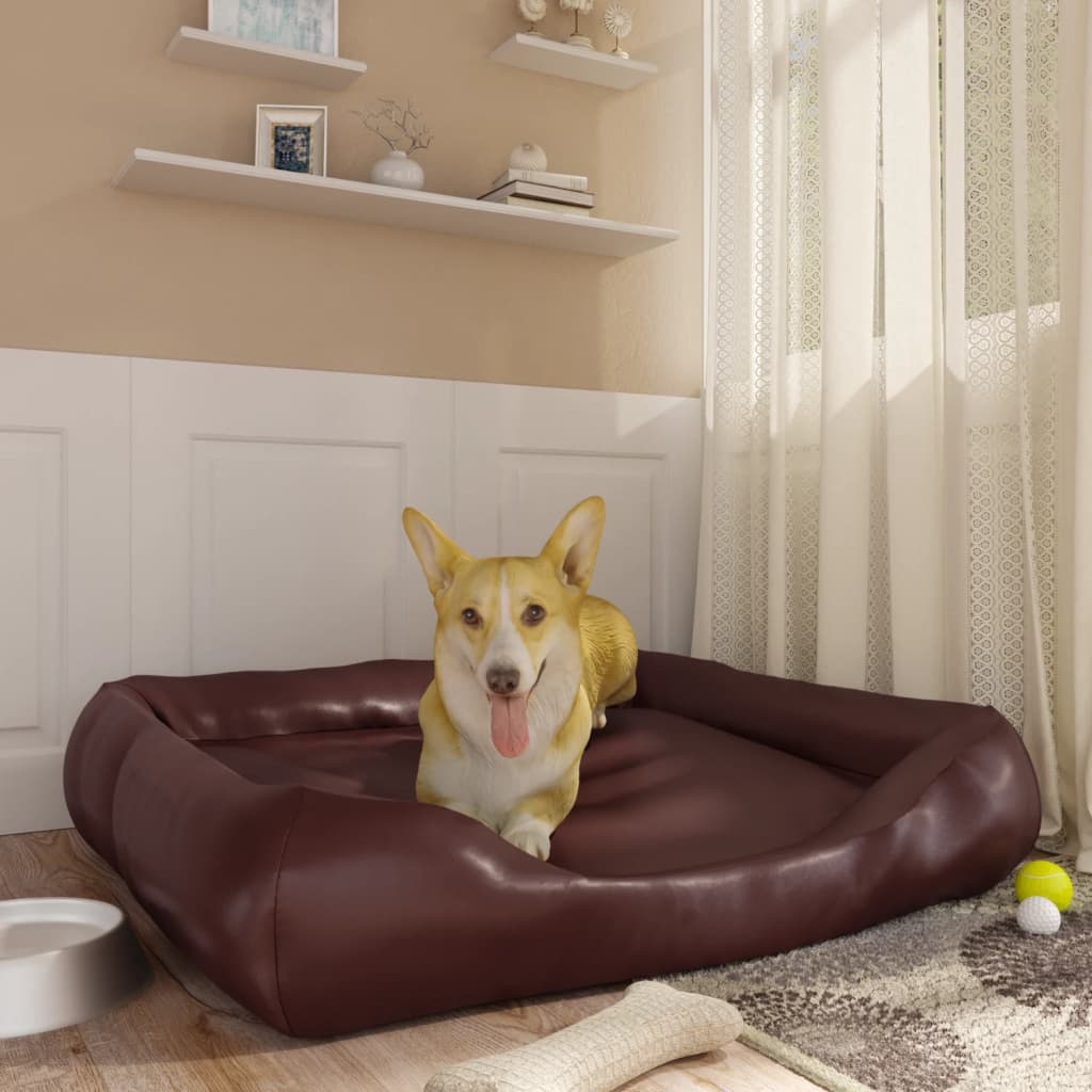 Vidaxl Dog Basket 105x80x25 cm en cuir artificiel marron