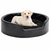 Vidaxl Dog Basket 69x59x19 cm en peluche et en cuir artificiel noir