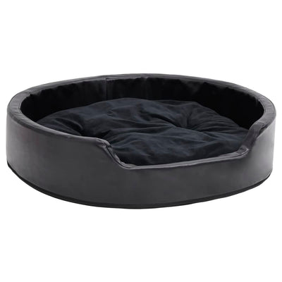 Vidaxl Dog Basket 79x70x19 cm en peluche et en cuir artificiel noir