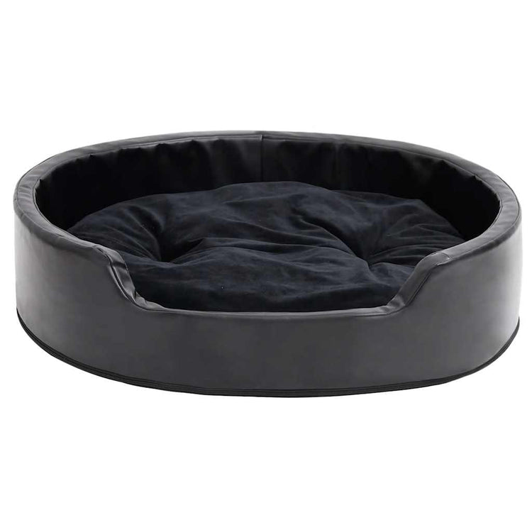 Vidaxl Dog Basket 79x70x19 cm en peluche et en cuir artificiel noir