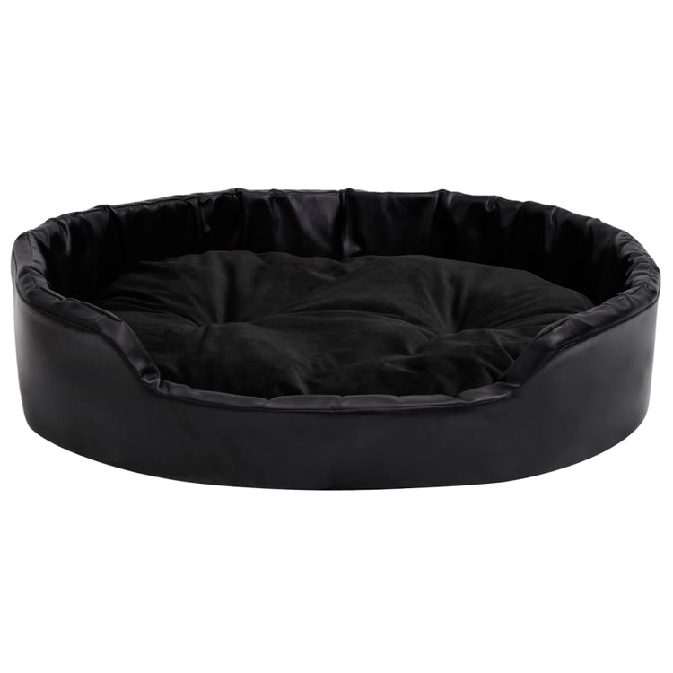 Vidaxl Dog Basket 90x79x20 cm en peluche et en cuir artificiel noir