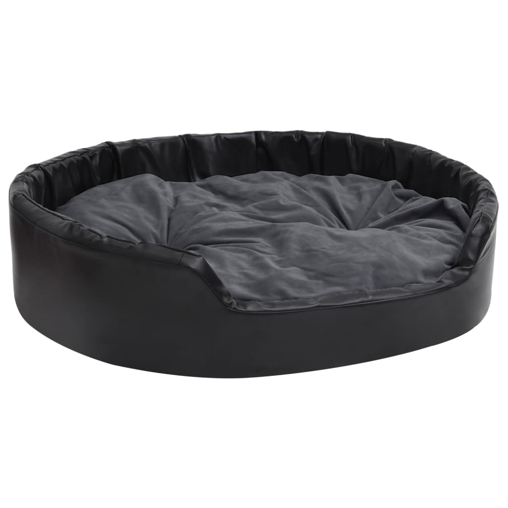 Vidaxl Dog Basket 99x89x21 cm en peluche et cuir artificiel noir et gris foncé