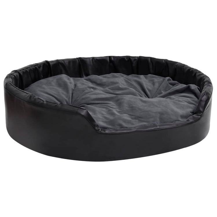 Vidaxl Dog Basket 99x89x21 cm en peluche et cuir artificiel noir et gris foncé