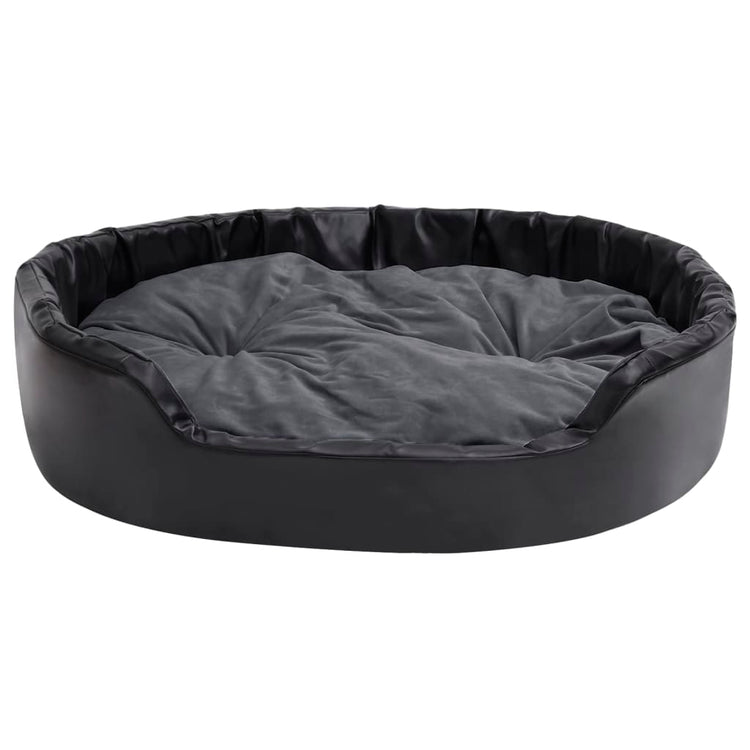 Vidaxl Dog Basket 99x89x21 cm en peluche et cuir artificiel noir et gris foncé