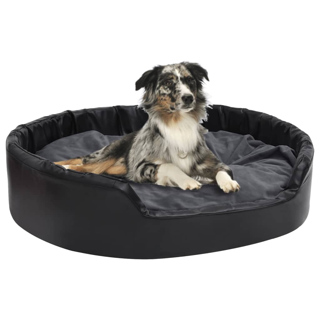 Vidaxl Dog Basket 99x89x21 cm en peluche et cuir artificiel noir et gris foncé