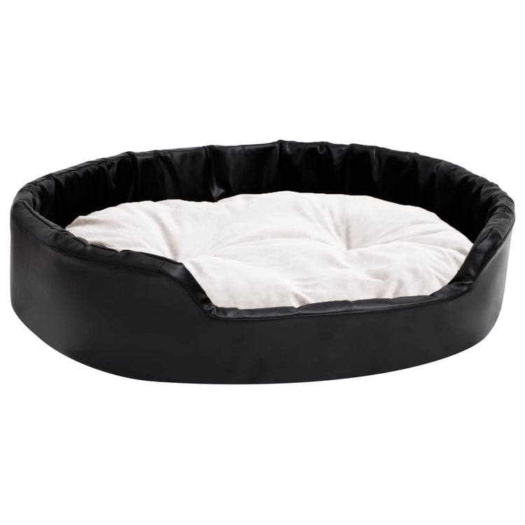 Vidaxl Dog Basket 90x79x20 cm en peluche et en cuir artificiel noir et beige