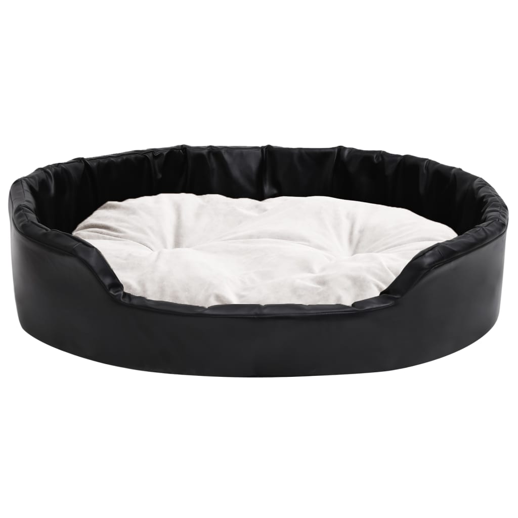 Vidaxl Dog Basket 90x79x20 cm en peluche et en cuir artificiel noir et beige
