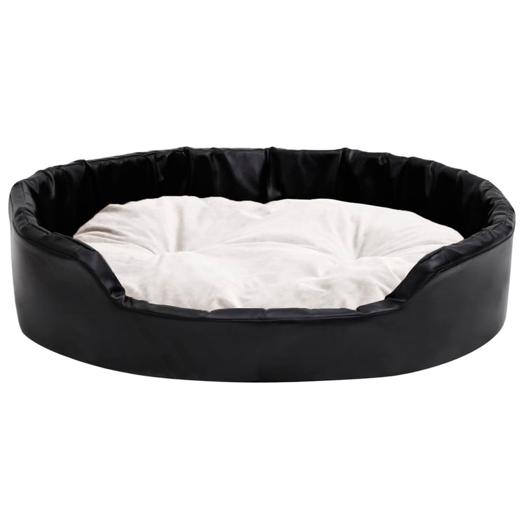Vidaxl Dog Basket 90x79x20 cm en peluche et en cuir artificiel noir et beige