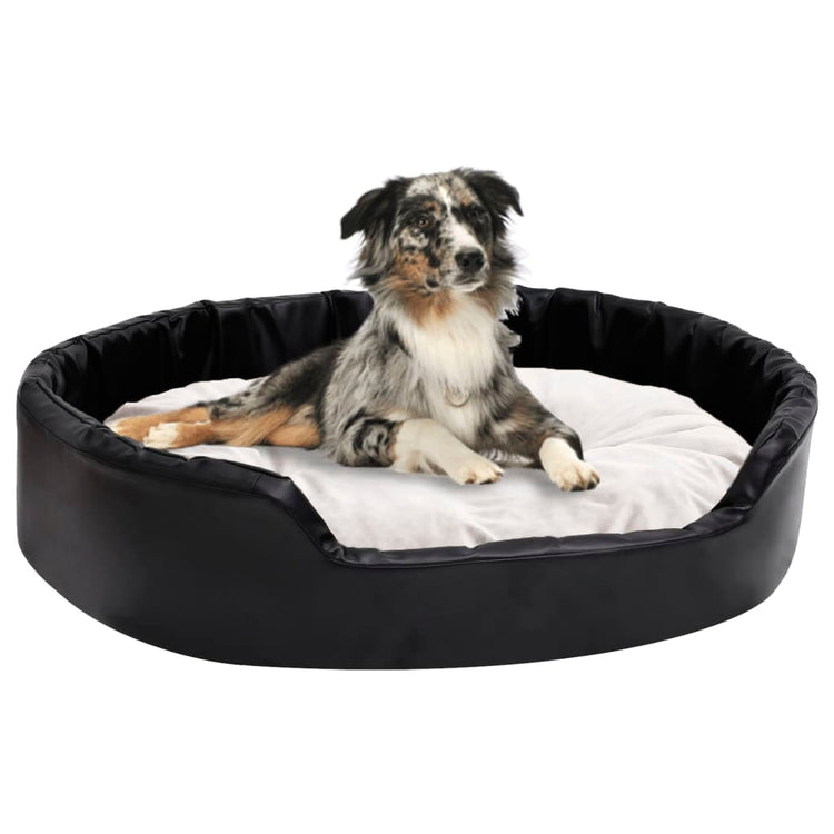 Vidaxl Dog Basket 90x79x20 cm en peluche et en cuir artificiel noir et beige