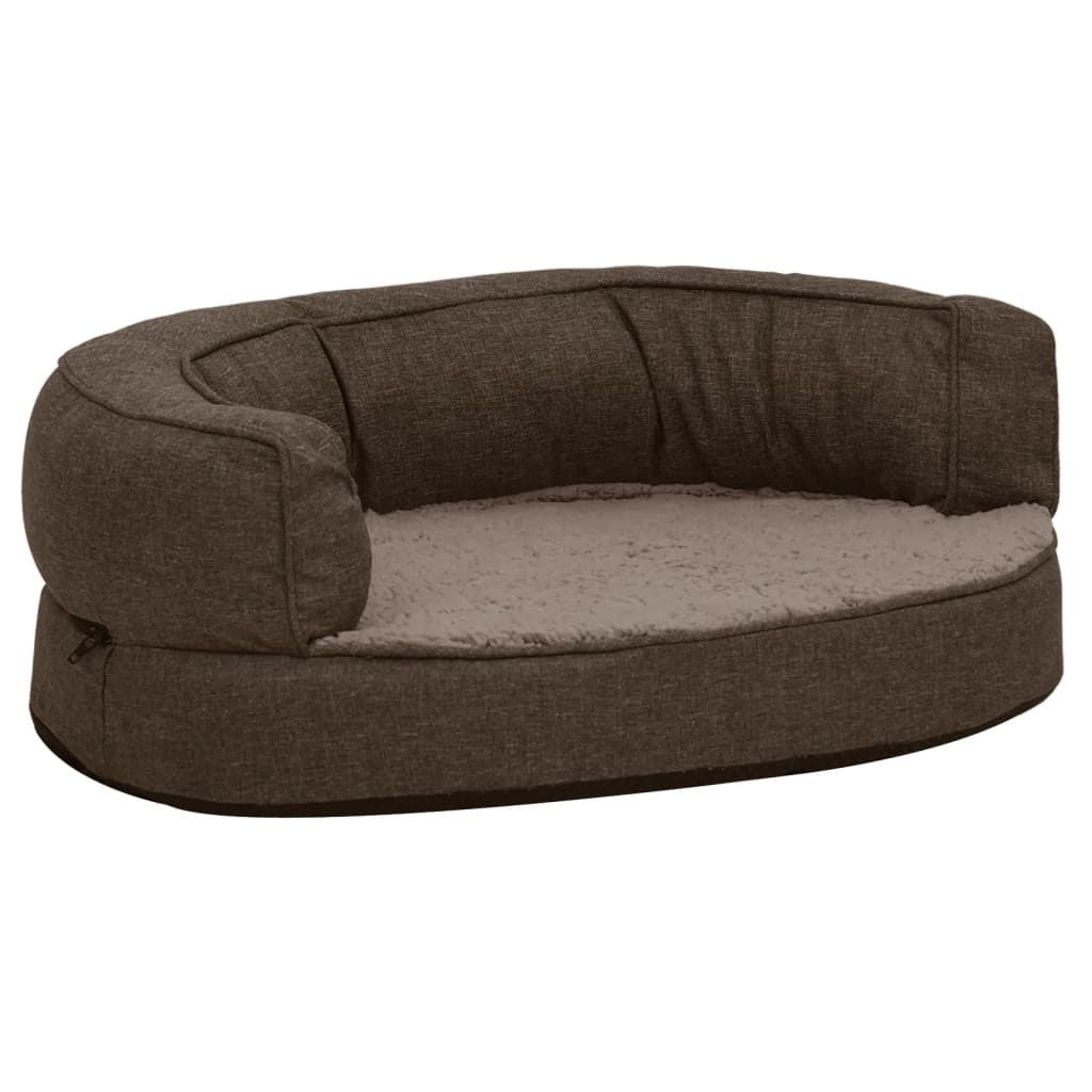 Vidaxl Dog Bed Ergonomic Line-look 60x42 cm Brown