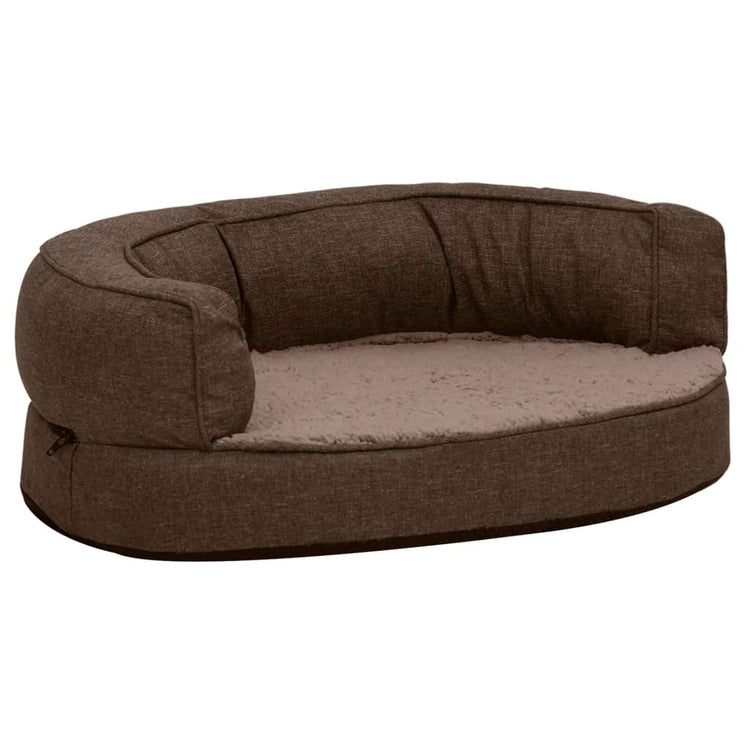 Vidaxl Dog Bed Ergonomic Line-look 60x42 cm Brown