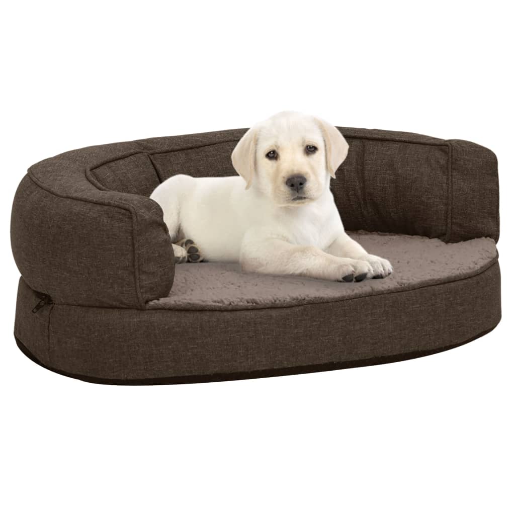 Vidaxl Dog Bed Ergonomic Line-look 60x42 cm Brown