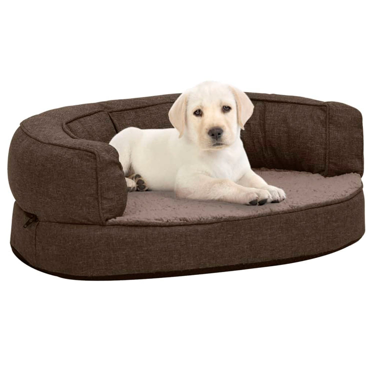 Vidaxl Dog Bed Ergonomic Line-look 60x42 cm Brown