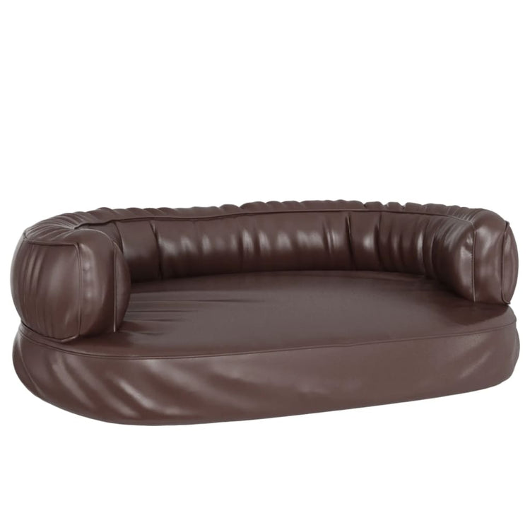 Vidaxl Dog Panier avec mousse ergonomique 60x42 cm en cuir artificiel marron