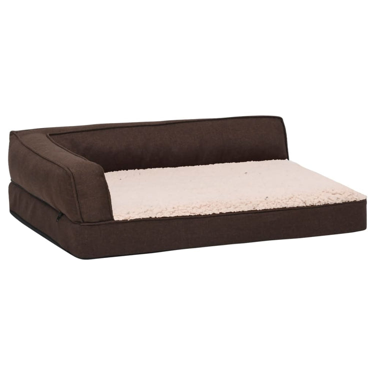 Vidaxl Dog Bed Ergonomic Line-look 75x53 cm Fleece Brown
