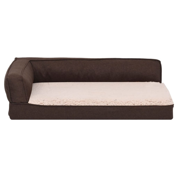 Vidaxl Dog Bed Ergonomic Line-look 75x53 cm Fleece Brown
