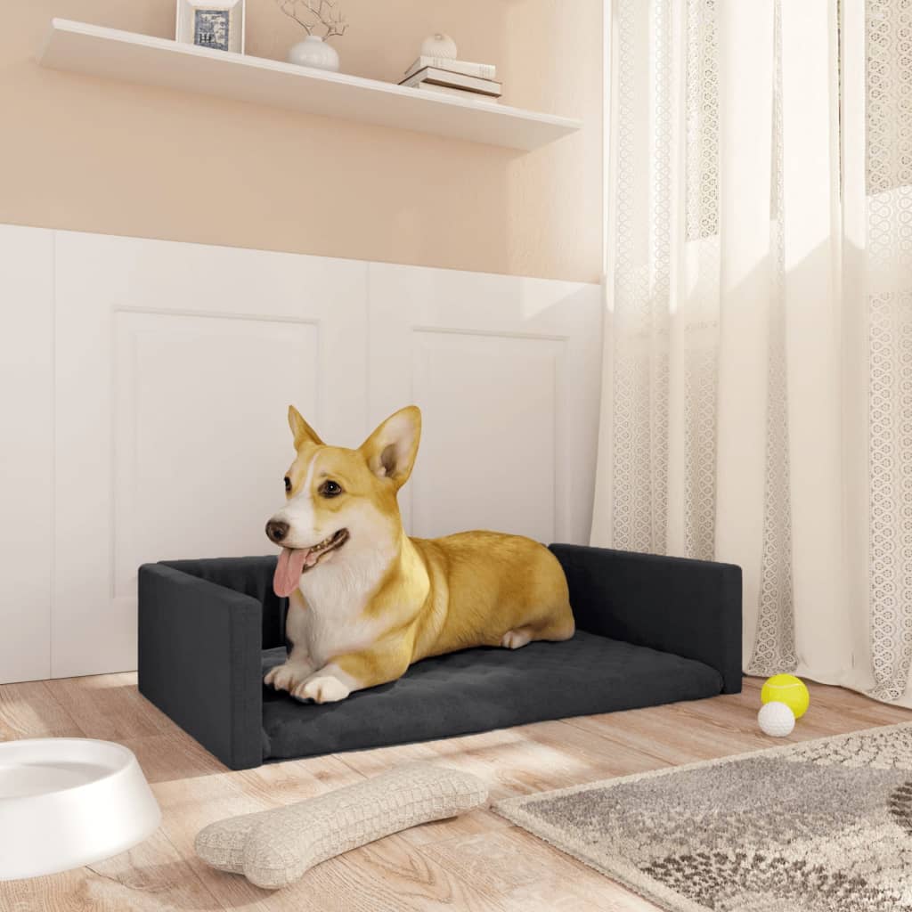 Vidaxl Car Dog Panier en lin Look 70x45 cm noir