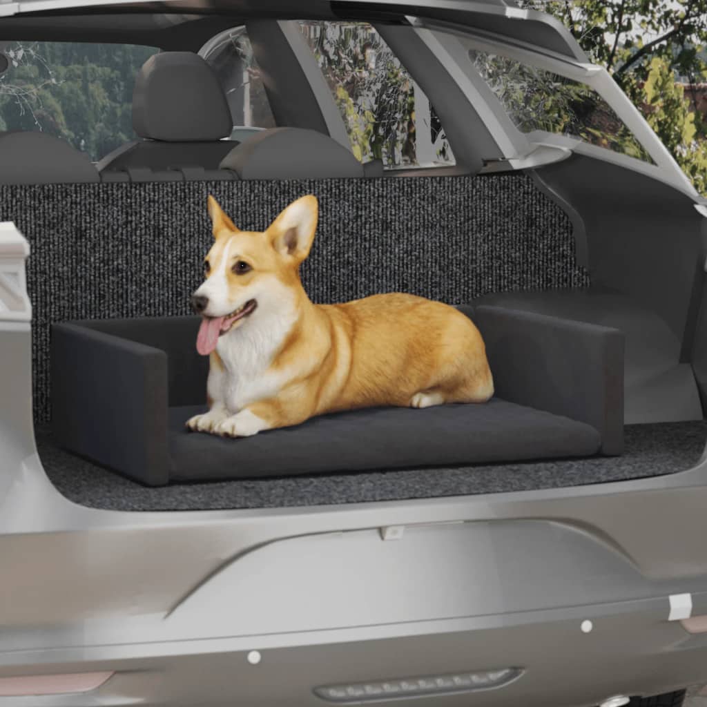 Vidaxl Car Dog Panier en lin Look 70x45 cm noir