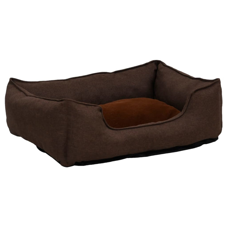 Vidaxl Dog Basket lin Look 85.5x70x23 cm en molleton marron