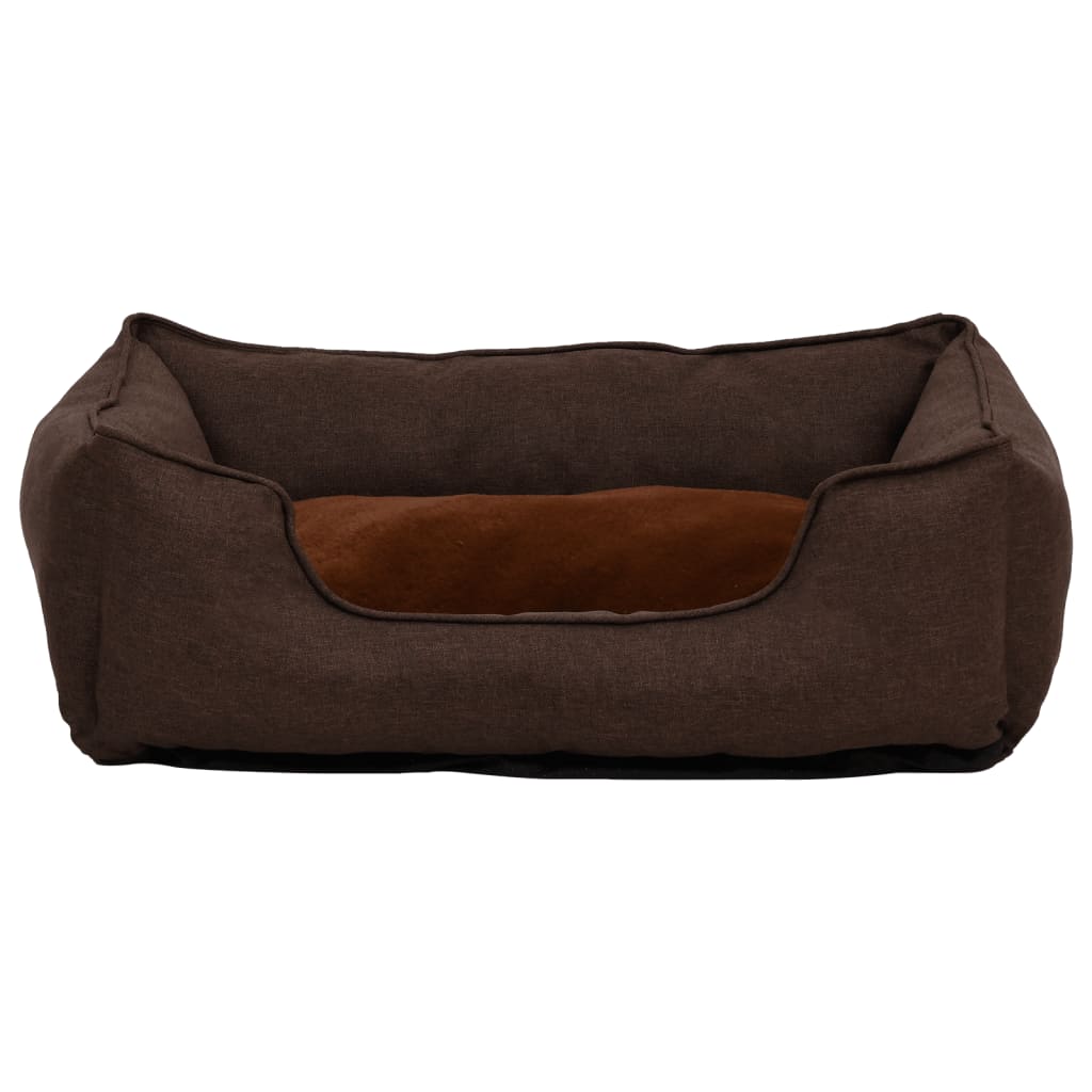 Vidaxl Dog Basket lin Look 85.5x70x23 cm en molleton marron