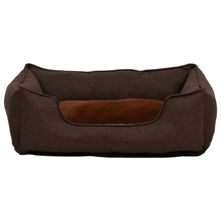 Vidaxl Dog Basket lin Look 85.5x70x23 cm en molleton marron
