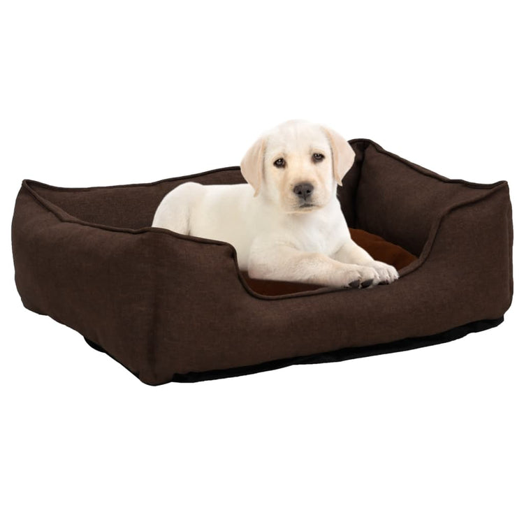 Vidaxl Dog Basket lin Look 85.5x70x23 cm en molleton marron