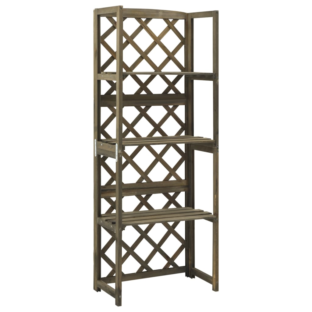 Vidaxl latwerk avec étagères 55x30x140 cm de pin massif gris gris