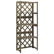 Vidaxl latwerk avec étagères 55x30x140 cm de pin massif gris gris - afbeelding 1