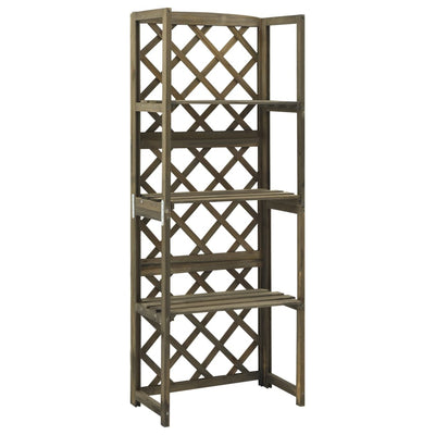 Vidaxl latwerk avec étagères 55x30x140 cm de pin massif gris gris
