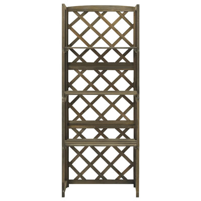 Vidaxl latwerk avec étagères 55x30x140 cm de pin massif gris gris