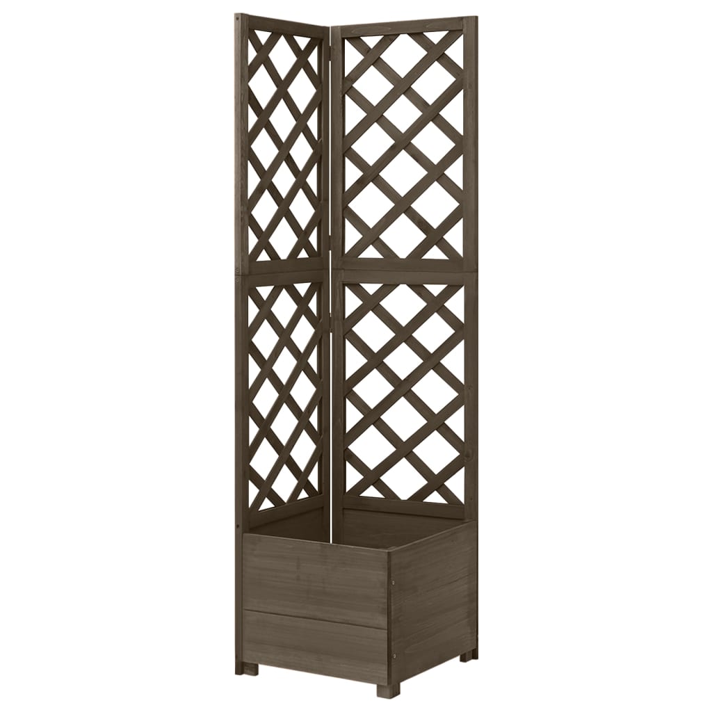 Vidaxl Latwerkplantenbak Corner Modèle 40x40x150 cm Grey en bois pur