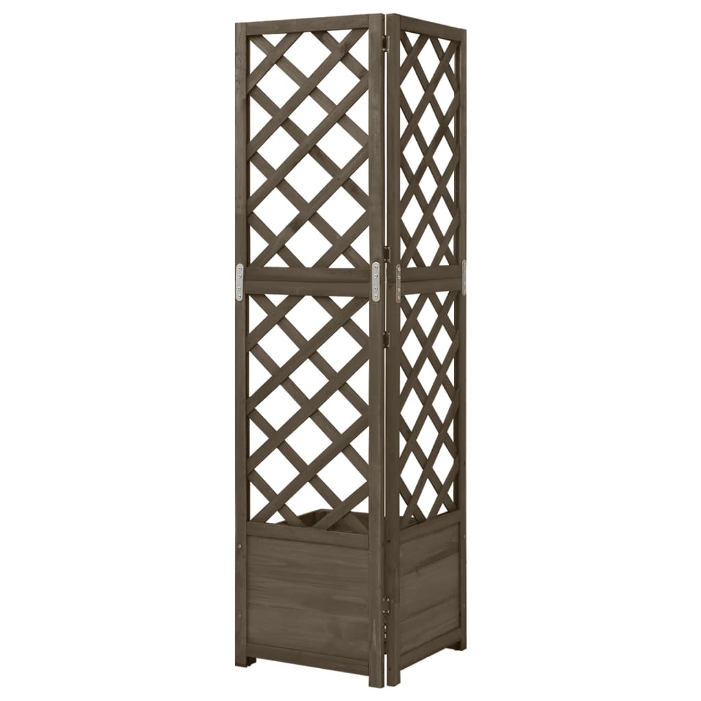 Vidaxl Latwerkplantenbak Corner Modèle 40x40x150 cm Grey en bois pur