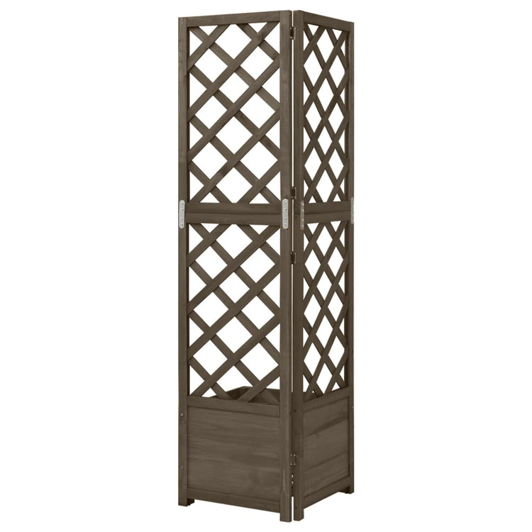 Vidaxl Latwerkplantenbak Corner Modèle 40x40x150 cm Grey en bois pur