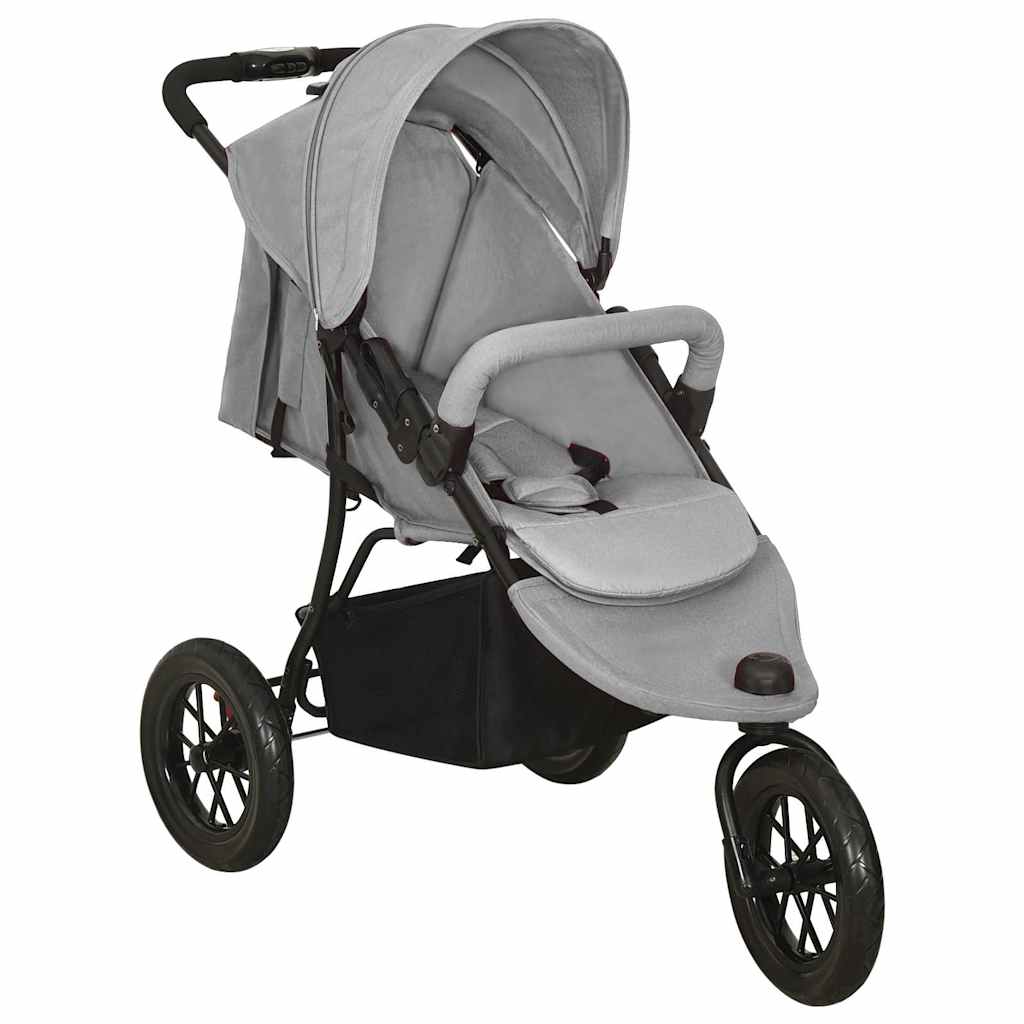 Vidaxl Poussette Acier Gris Clair