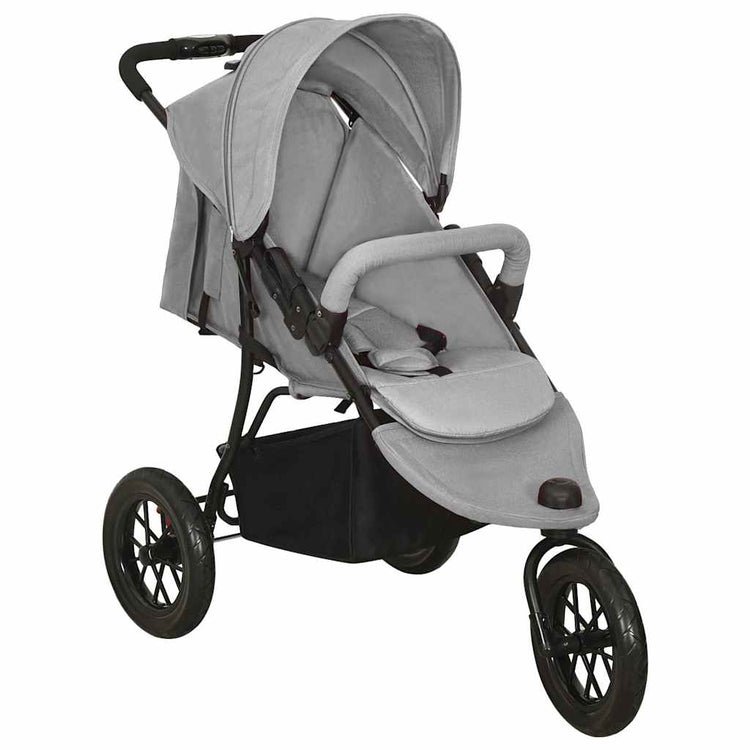 Vidaxl Poussette Acier Gris Clair