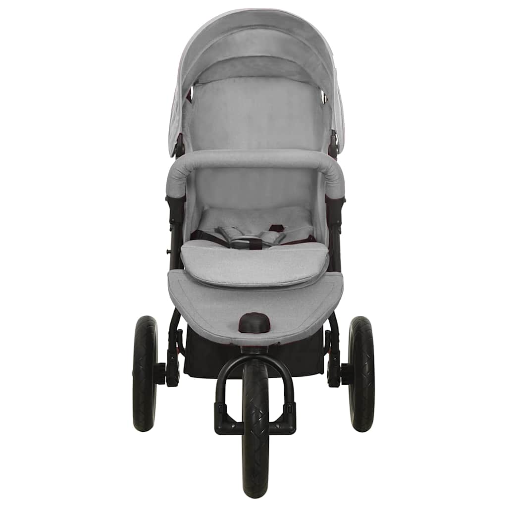 Vidaxl Poussette Acier Gris Clair