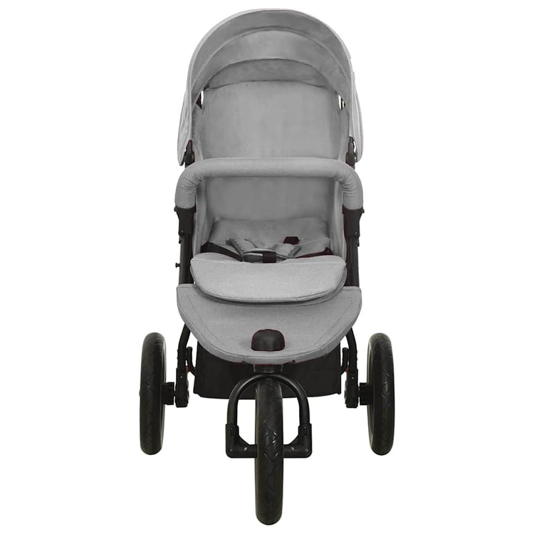 Vidaxl Poussette Acier Gris Clair