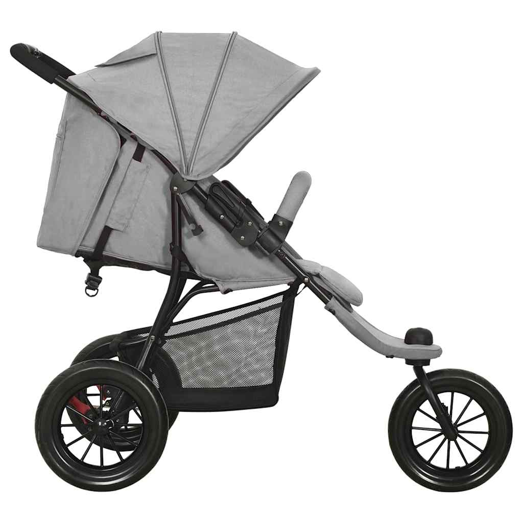 Vidaxl Poussette Acier Gris Clair