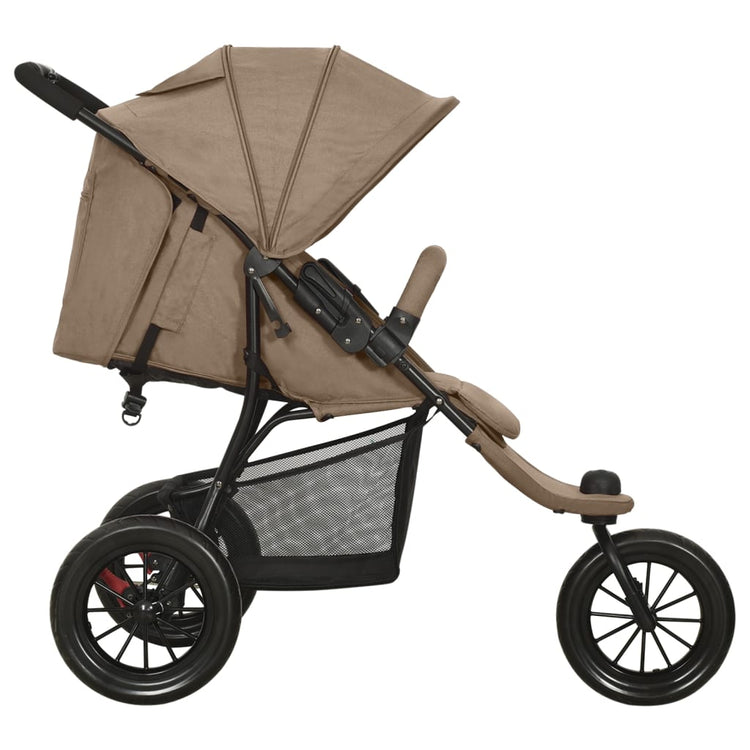 VidaXL Poussette Acier Taupe