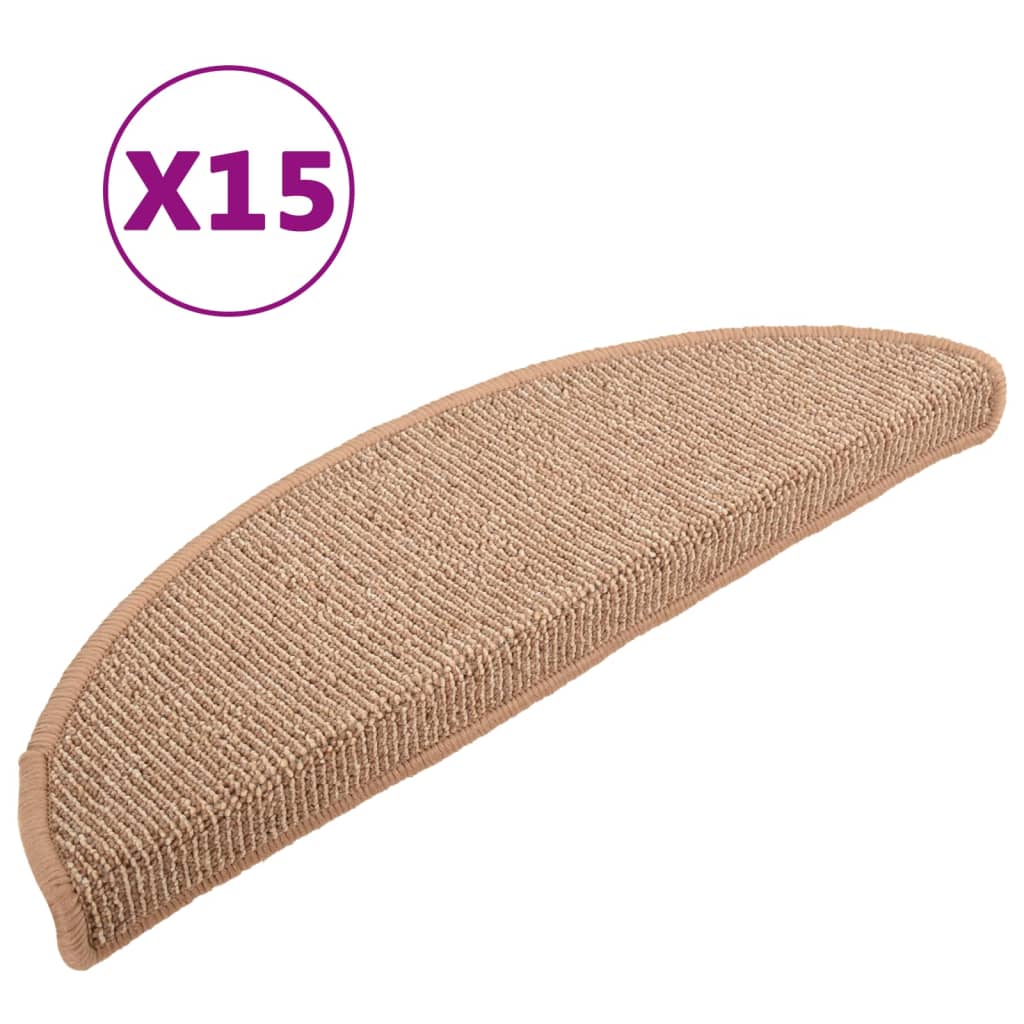 Mattes d'escalier Vidaxl 15 st 56x17x3 cm brun clair