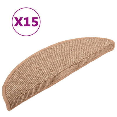 Mattes d'escalier Vidaxl 15 st 56x17x3 cm brun clair
