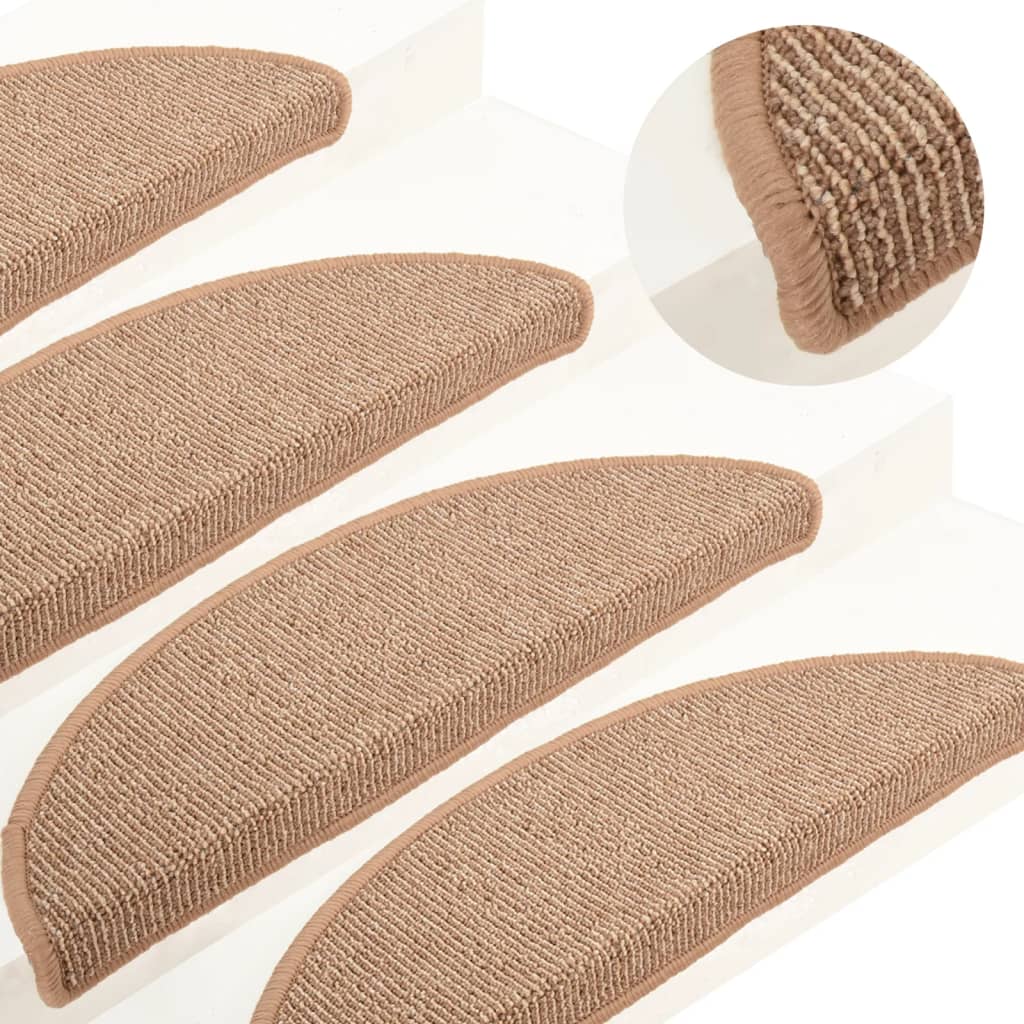 Mattes d'escalier Vidaxl 15 st 56x17x3 cm brun clair