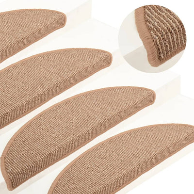 Mattes d'escalier Vidaxl 15 st 56x17x3 cm brun clair