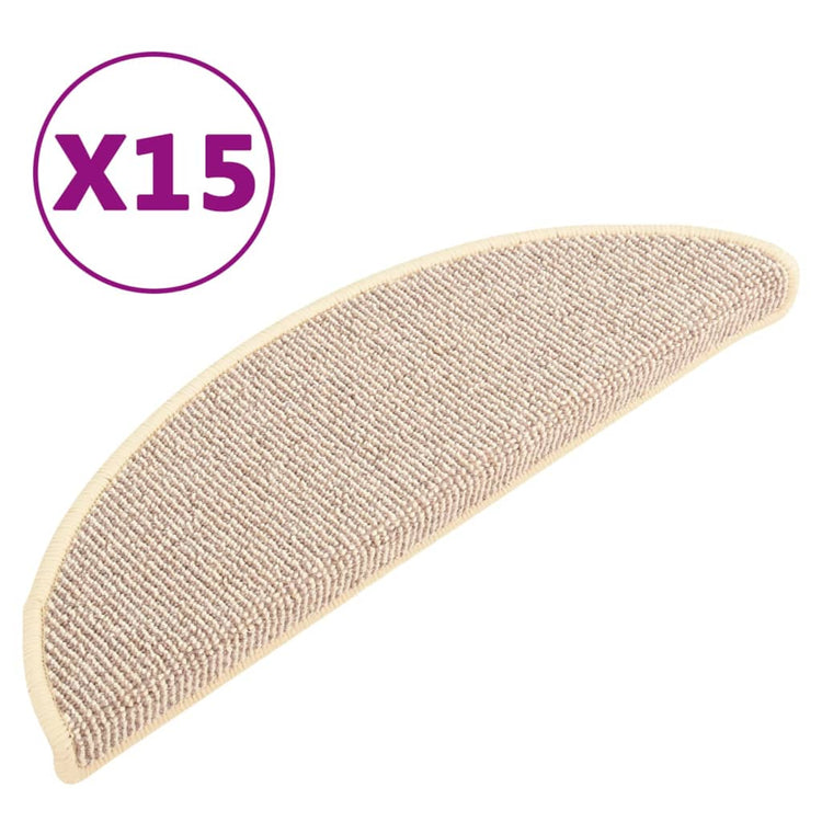 Mattes d'escalier Vidaxl 15 st 56x17x3 cm blanc et marron
