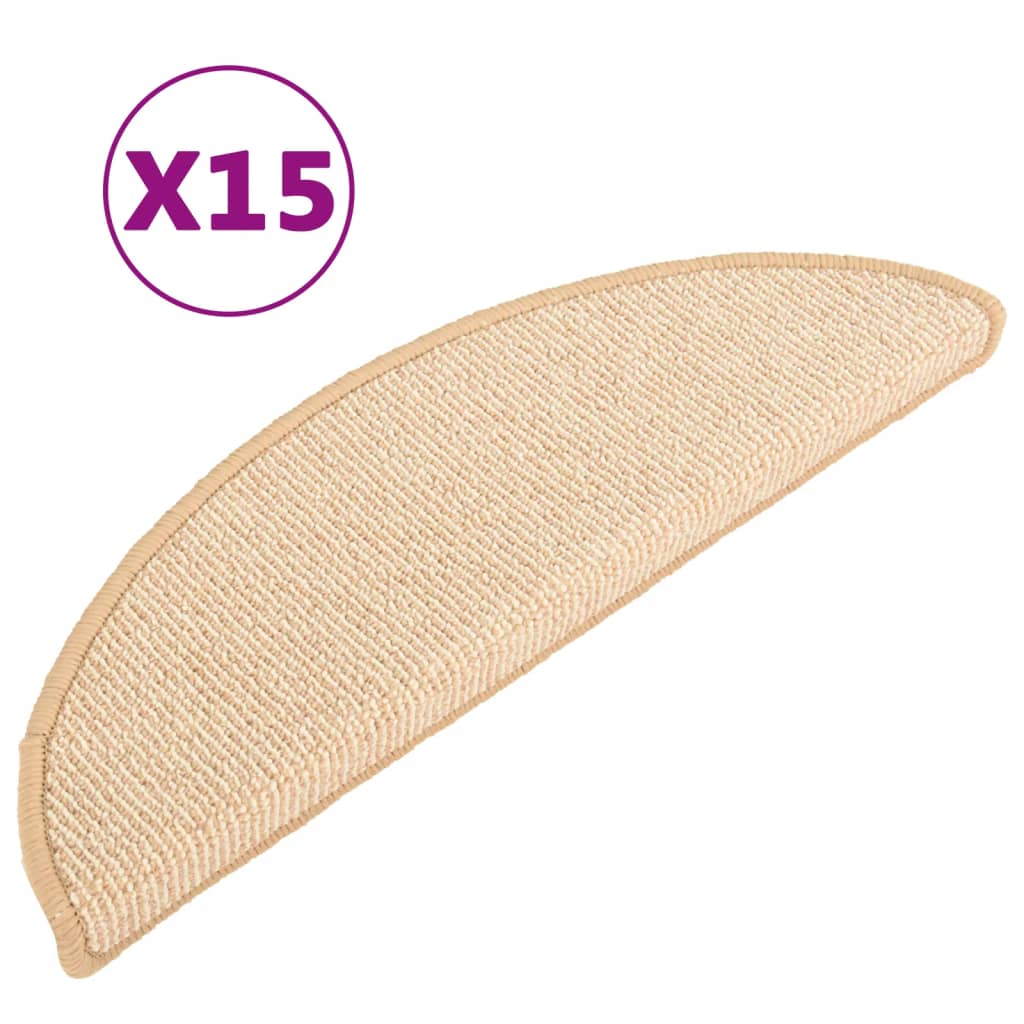 Mattes d'escalier Vidaxl 15 ST 56X17X3 CM CRAME -COLORED