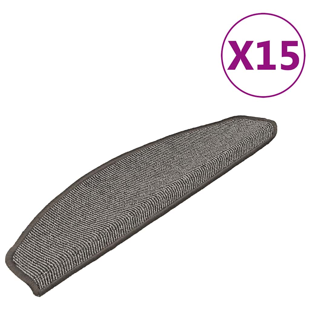 Mattes d'escalier Vidaxl 15 st 65x21x4 cm gris