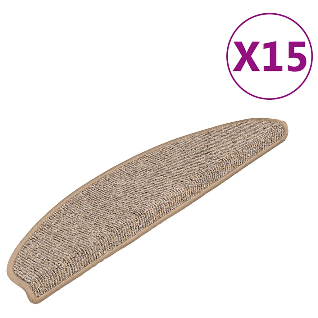 Mattes d'escalier Vidaxl 15 st 65x21x4 cm gris et brun